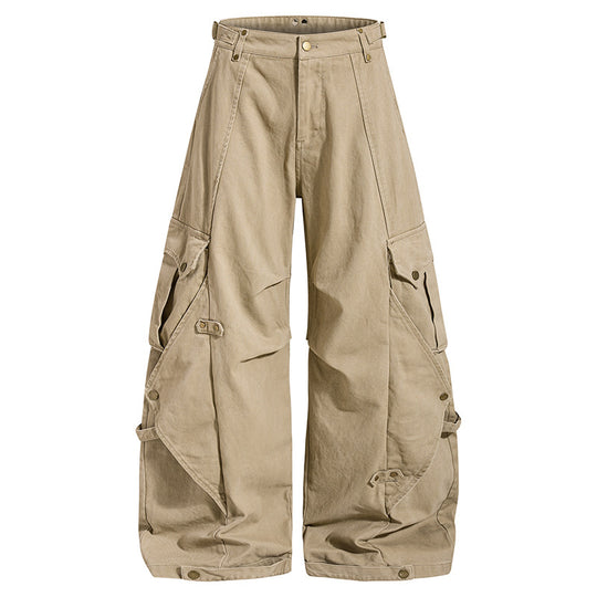 Damen weite Cargo‑Culotte‑Hose mit verstellbaren Riemen, großen Klappentaschen und Ballon‑Silhouette Nord Taschen