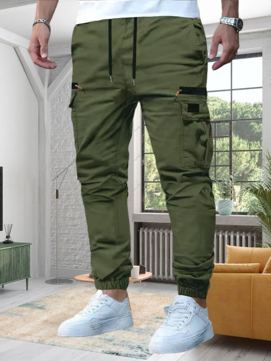 Herren Cargo-Jogginghose mit multifunktionalen Reißverschluss- und Klappentaschen, elastischem Bund & Bündchen Nord Taschen