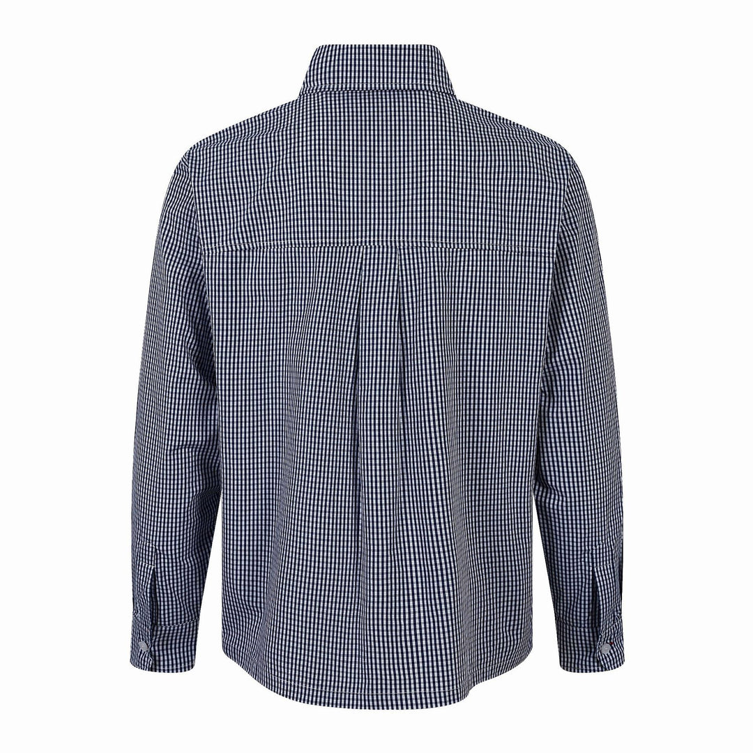 Herren Kariertes Gingham-Hemd mit Button-Down-Kragen und Bruststickerei Nord Taschen