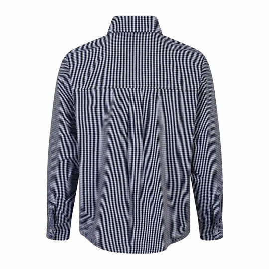 Herren Kariertes Gingham-Hemd mit Button-Down-Kragen und Bruststickerei Nord Taschen