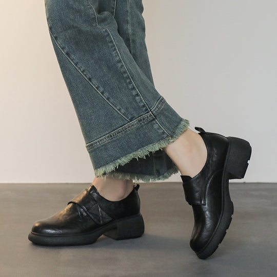 Damen Loafer mit breitem Klettverschluss und skulpturaler Plateau‑Blocksohle Nord Taschen