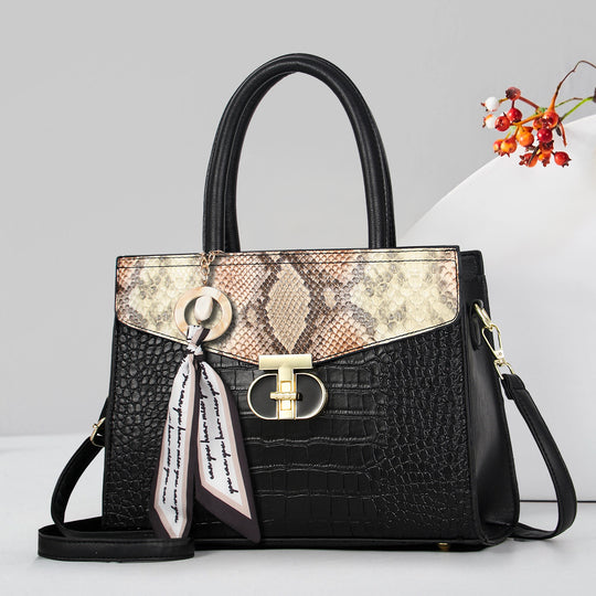 Damen elegante Handtasche mit Schlangenpräge Nord Taschen