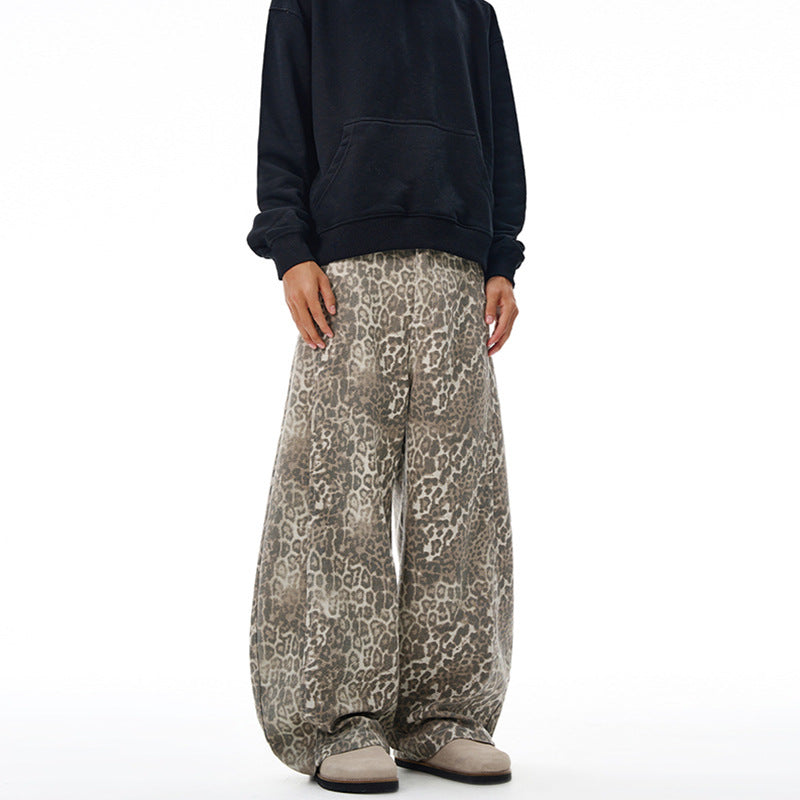 Damen Weite Leoparden-Print Palazzohose aus fließendem Viskose-Mix Nord Taschen