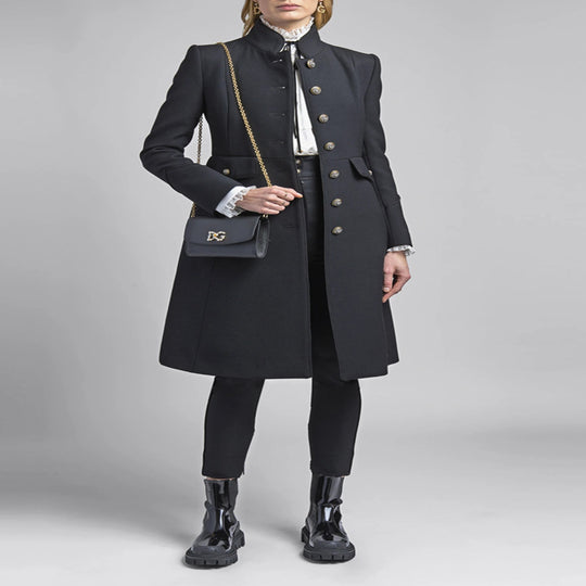 Damen Taillierter Mantel im Uniform‑Tailoring mit Stehkragen, Zierknopfleiste und Pattentaschen Nord Taschen