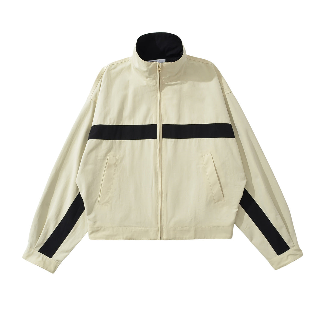 Damen Oversize Trackjacke mit Stehkragen, durchgehendem Reißverschluss und Kontraststreifen Nord Taschen
