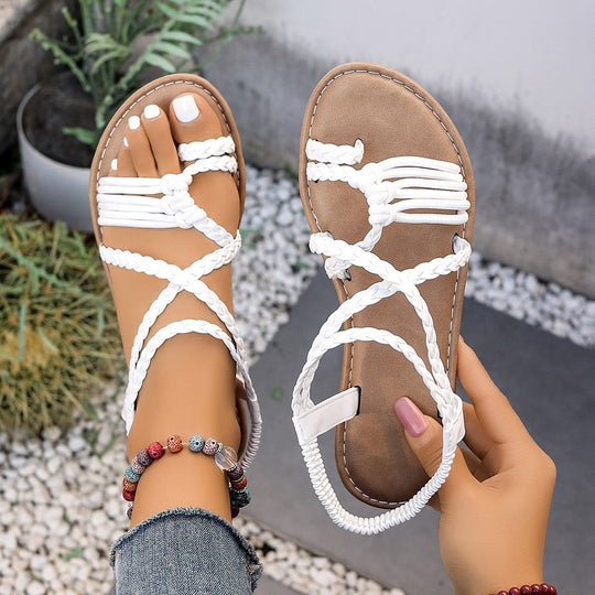 Damen Geflochtene Freizeit-Sandalen mit anatomischem Fußbett