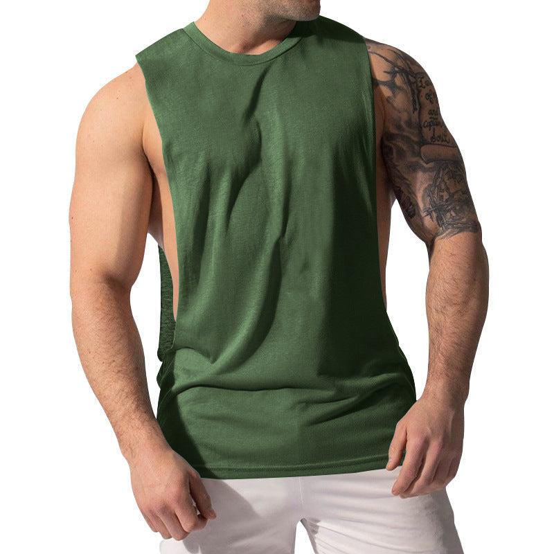 Herren nan Muskelshirt mit extra tiefen Armöffnungen und atmungsaktivem Baumwollmix