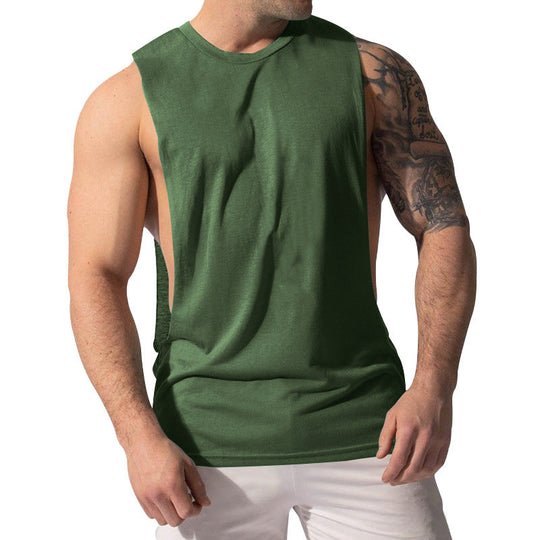 Herren nan Muskelshirt mit extra tiefen Armöffnungen und atmungsaktivem Baumwollmix