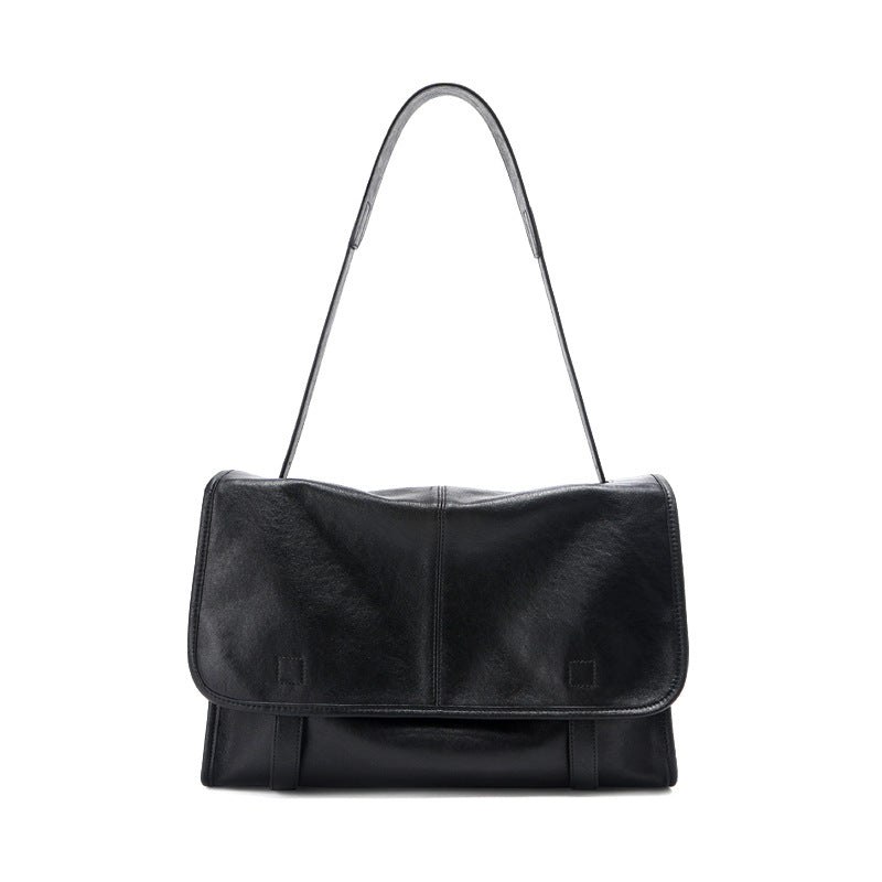 Damen Ledertasche mit Klappenverschluss und verstellbarem Schulterriemen Nord Taschen