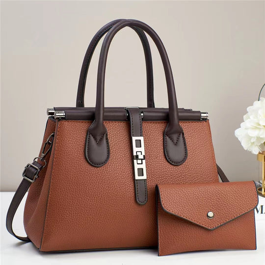 Damen Handtasche mit eleganten Akzenten und abnehmbarer Clutch Nord Taschen