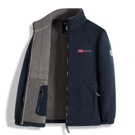 Herren Fleecejacke mit hohem Kragen Nord Taschen