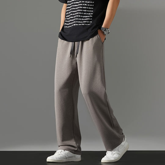 Herren weite Relaxed-Jogginghose aus French-Terry mit Kordelzug, elastischem Bund & geradem Bein Nord Taschen