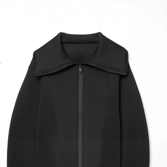 Damen Kurz geschnittene Boxy-Jacke mit überlappendem Stehkragen und wasserdichtem Reißverschluss Nord Taschen
