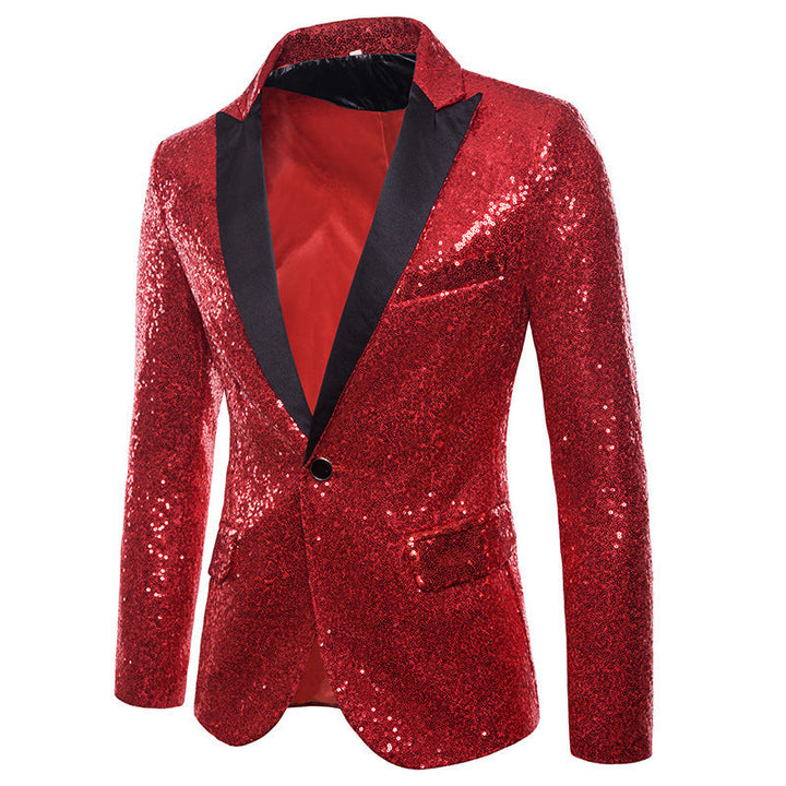 Herren Pailletten Formal Blazer Nord Taschen