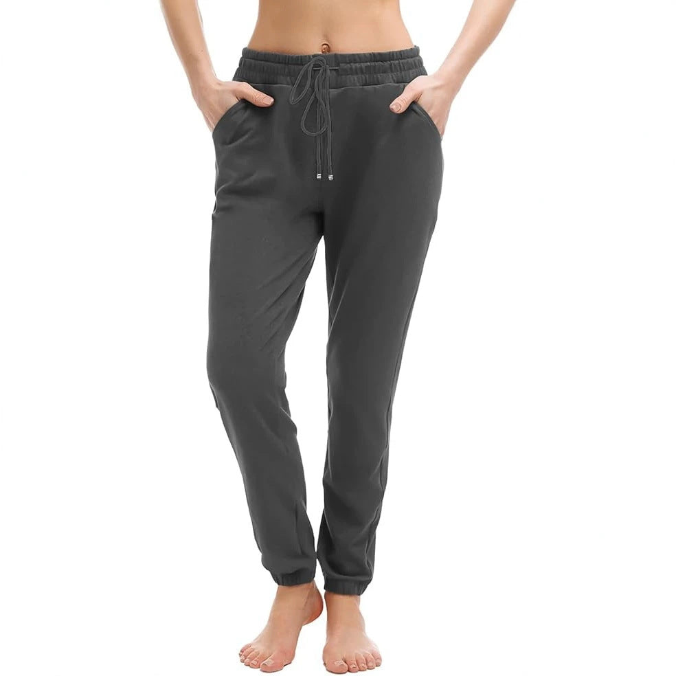 Damen Jogginghose mit hohem elastischem Bund, Tunnelzug und schmal zulaufenden Säumen Nord Taschen