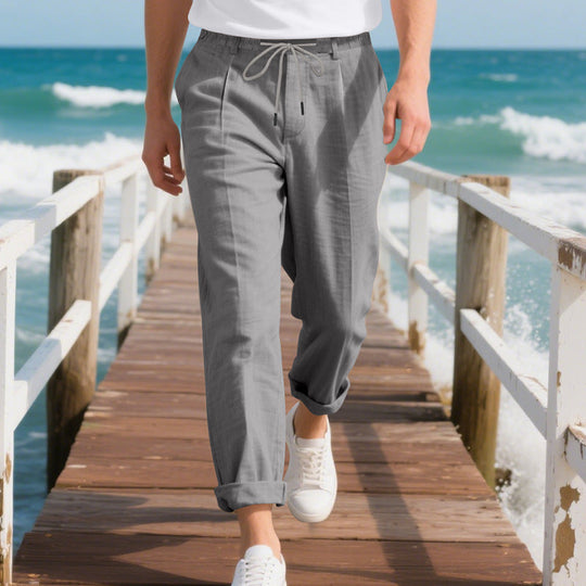Herren leichte, atmungsaktive Strandhose mit verstellbarem Kordelzug und praktischen seitlichen Taschen