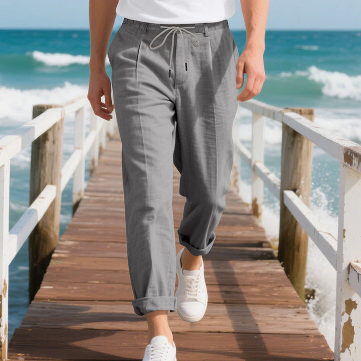 Herren leichte, atmungsaktive Strandhose mit verstellbarem Kordelzug und praktischen seitlichen Taschen