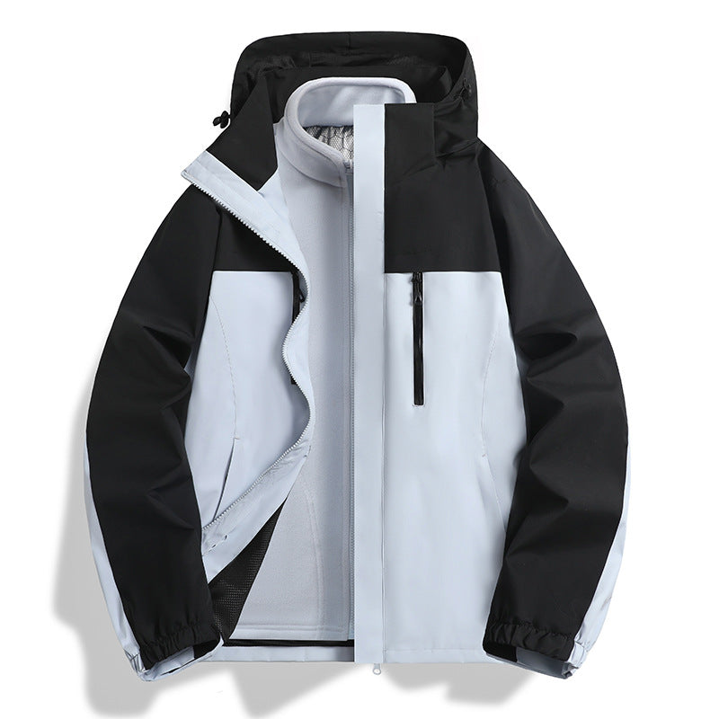 Herren Zwei-in-eins Softshell-Hybridjacke mit abnehmbarer Fleece-Innenjacke und wasserabweisender Membran Nord Taschen