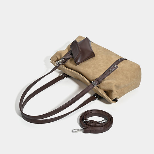 Damen Hobo-Tasche aus strapazierfähigem Wildleder mit abnehmbarem Miniclutch Nord Taschen