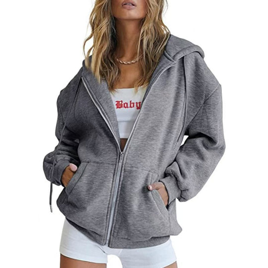 Damen Oversized Kapuzenjacke Nord Taschen