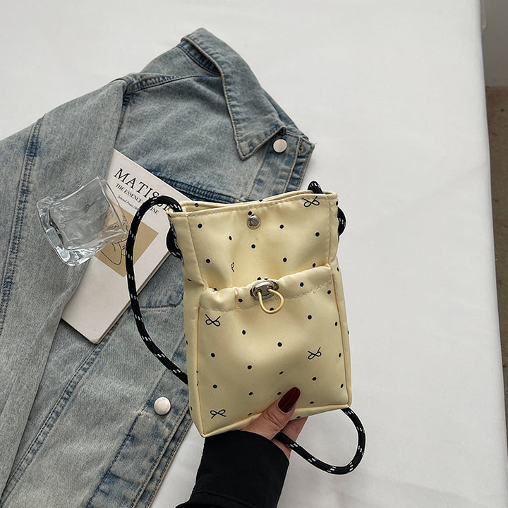 Damen praktische Mini-Umhängetasche mit Kordelzug Nord Taschen
