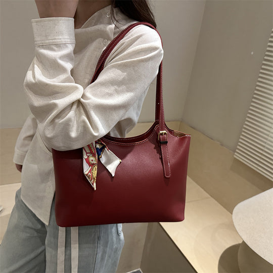 Damen strukturierte Handtasche mit modischem Seiden-Schal Nord Taschen