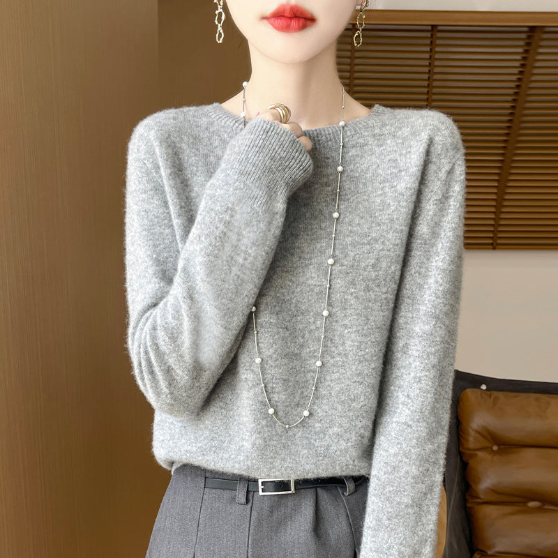 Damen Lockerer Feinstrick-Pullover mit Rundhalsausschnitt und flauschiger Angora-Optik Nord Taschen