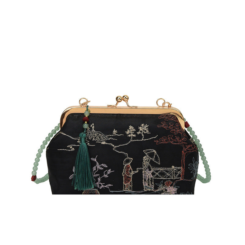 Damen elegante Clutch mit traditioneller Stickerei Nord Taschen