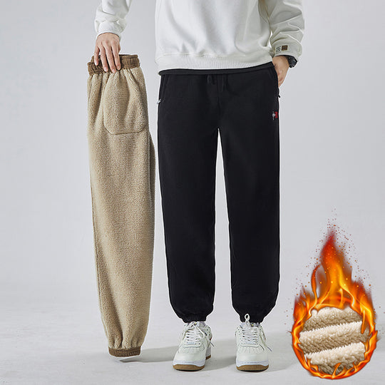 Herren Gefütterte Sweatpants mit Sherpa‑Innenfutter und elastischen Bündchen Nord Taschen