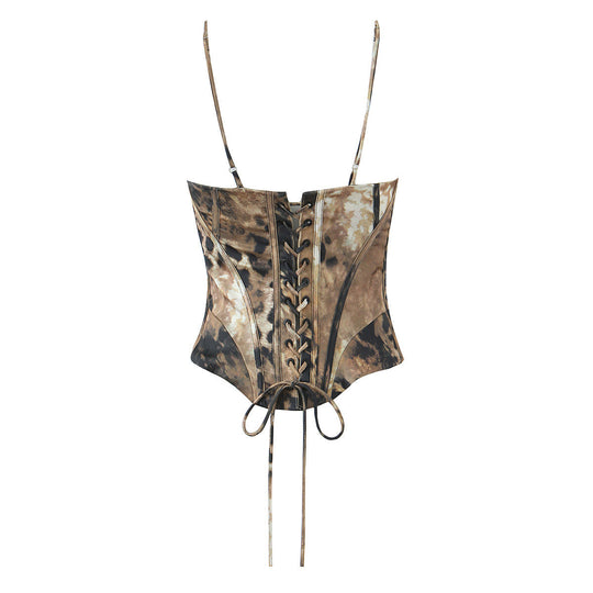 Damen Korsett Top mit verstellbaren Trägern und raffinierten Schnürungen Nord Taschen