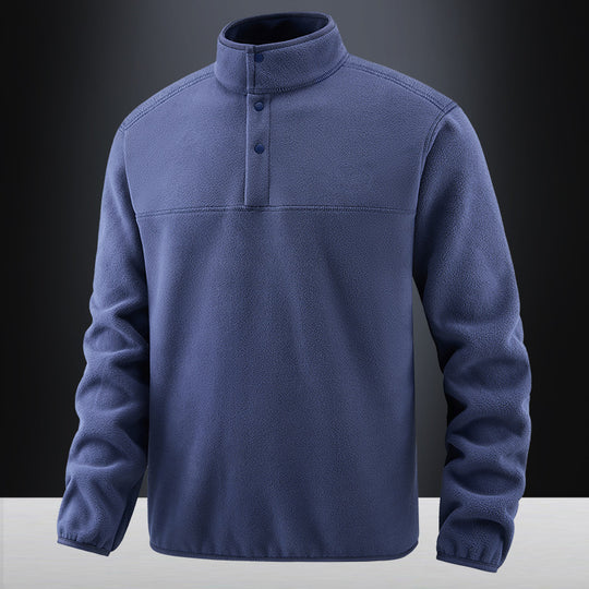 Herren Fleece-Pullover mit Stehkragen und Druckknopf-Leiste für wärmende Zwischenschicht Nord Taschen