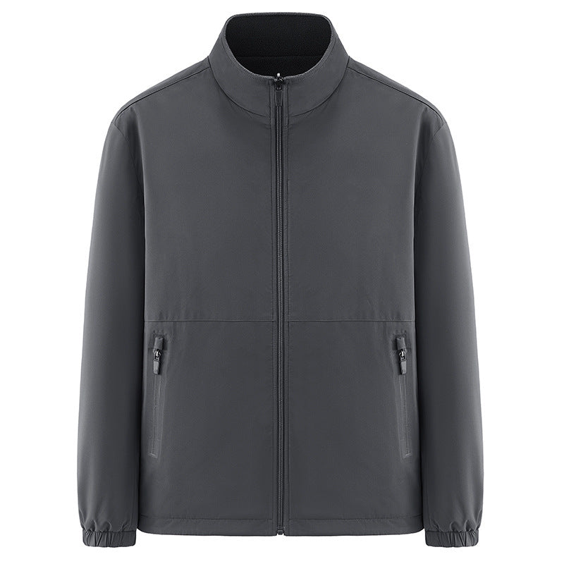 Herren Minimalistische technische Allwetter-Softshelljacke mit Stehkragen und wasserabweisenden Reißverschlüssen Nord Taschen