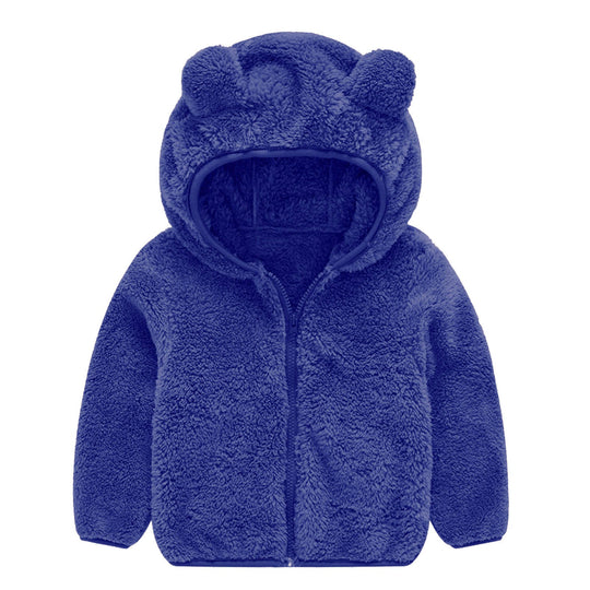 Damen Fleecejacke mit niedlichem Bärenohren-Design