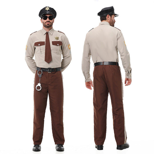 Herren Polizei Kostüm mit dekorativem Uniform und Zubehör Nord Taschen
