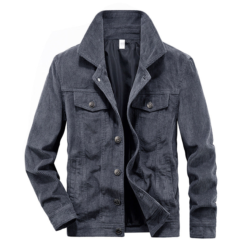 Herren Cordjacke aus Feincord mit Hemdkragen, Brustklappen und gesteppter Innenfütterung Nord Taschen