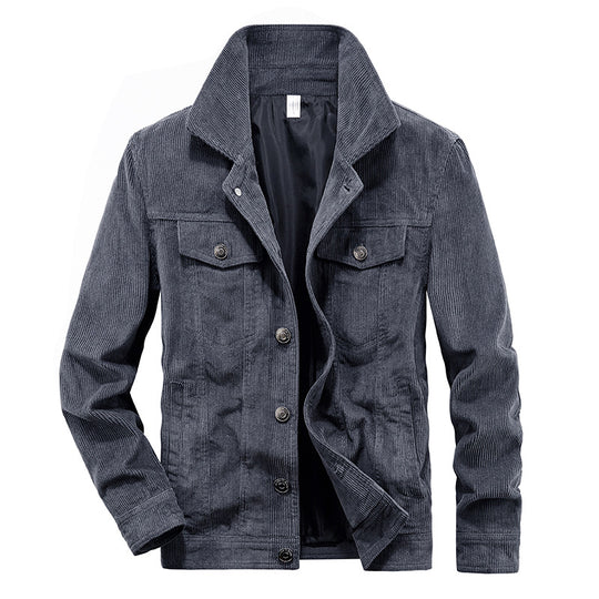 Herren Cordjacke aus Feincord mit Hemdkragen, Brustklappen und gesteppter Innenfütterung Nord Taschen