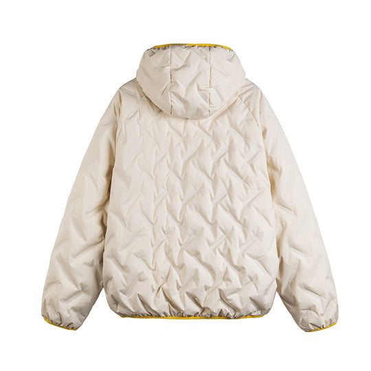 Unisex Wattierte Kapuzenjacke im Boxy-Schnitt mit kontrastkanten und elastischem Saum Nord Taschen