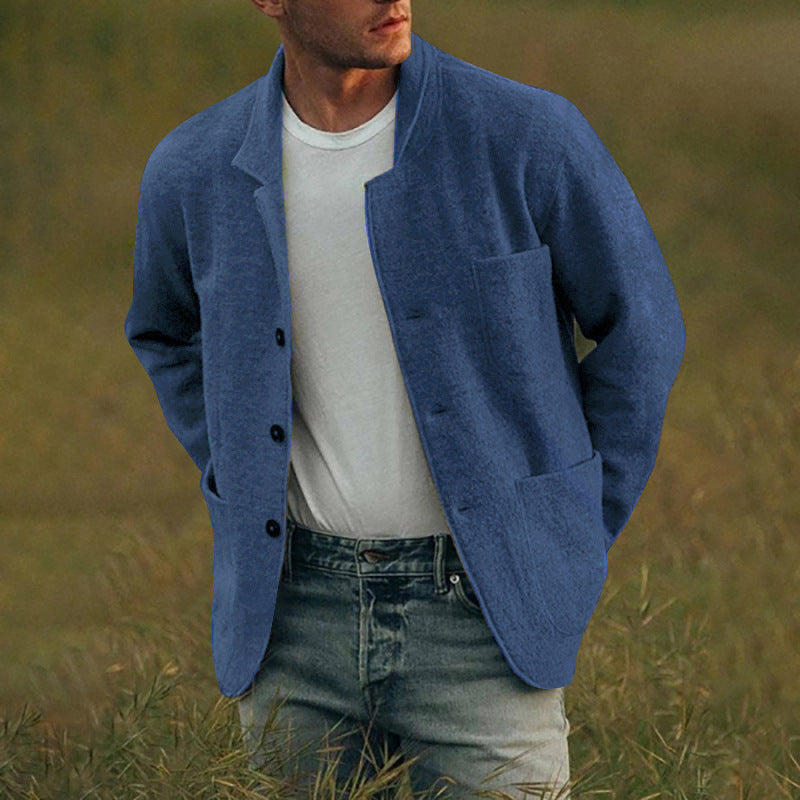 Herren lässige Wolljacke mit modernem Schnitt und praktischen Taschen