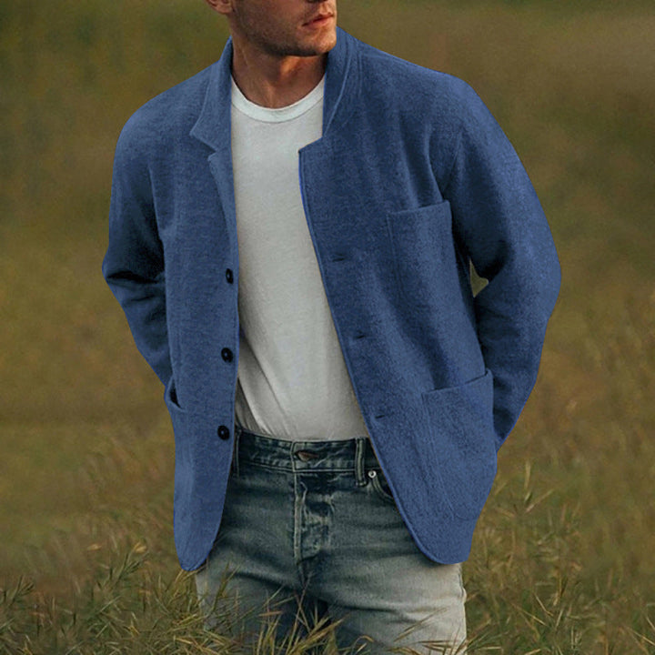 Herren lässige Wolljacke mit modernem Schnitt und praktischen Taschen