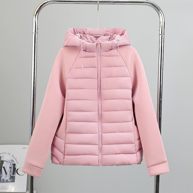 Damen nan gesteppte Hybridjacke mit Kapuze, Softshell-Ärmeln und leichter Thermoisolierung Nord Taschen