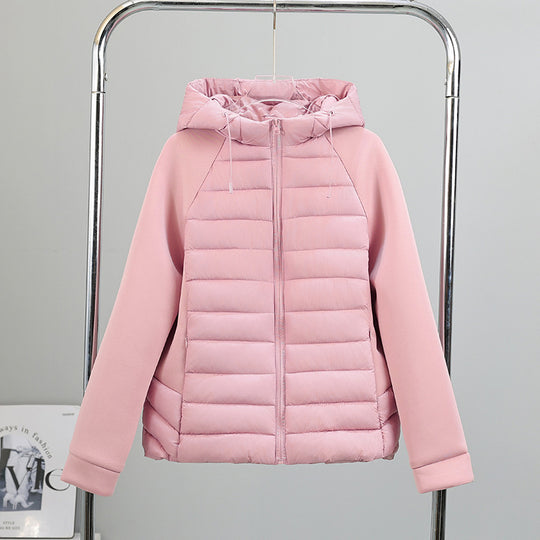 Damen nan gesteppte Hybridjacke mit Kapuze, Softshell-Ärmeln und leichter Thermoisolierung Nord Taschen
