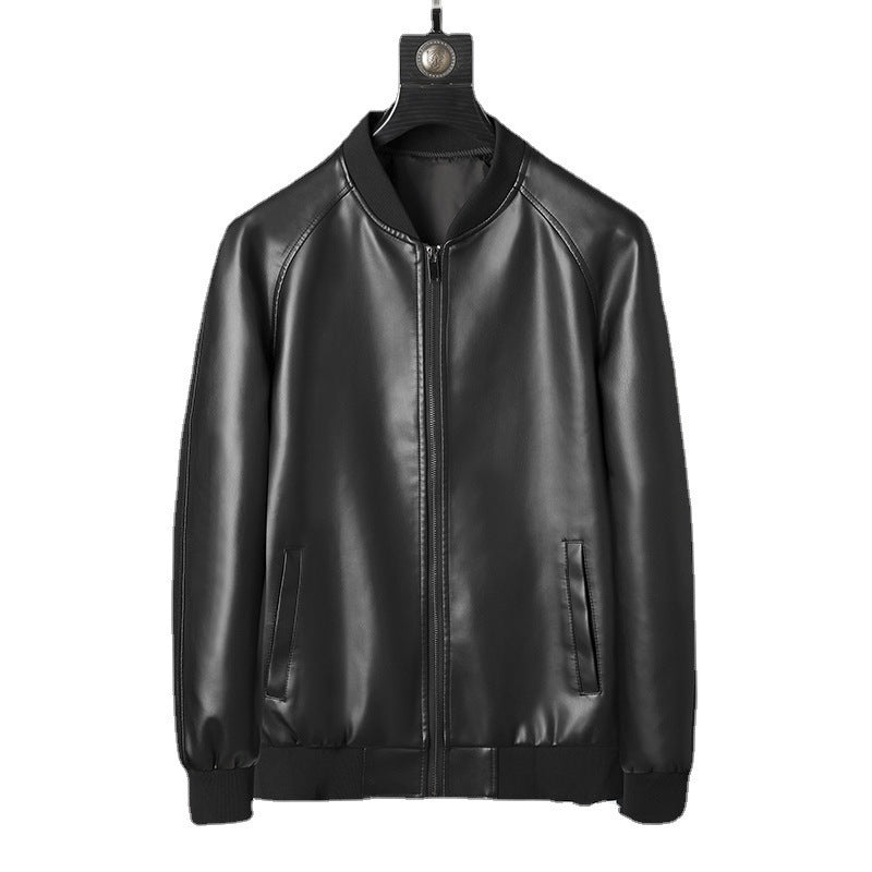 Herren schlanker Kunstleder-Bomber im minimalistischen Aviator‑Look mit geripptem Saum Nord Taschen