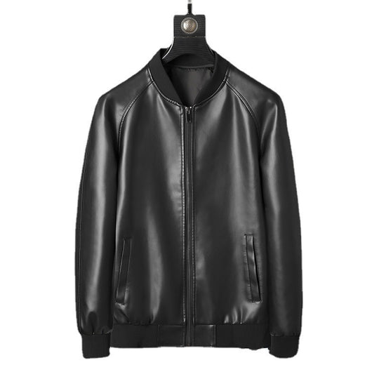 Herren schlanker Kunstleder-Bomber im minimalistischen Aviator‑Look mit geripptem Saum Nord Taschen