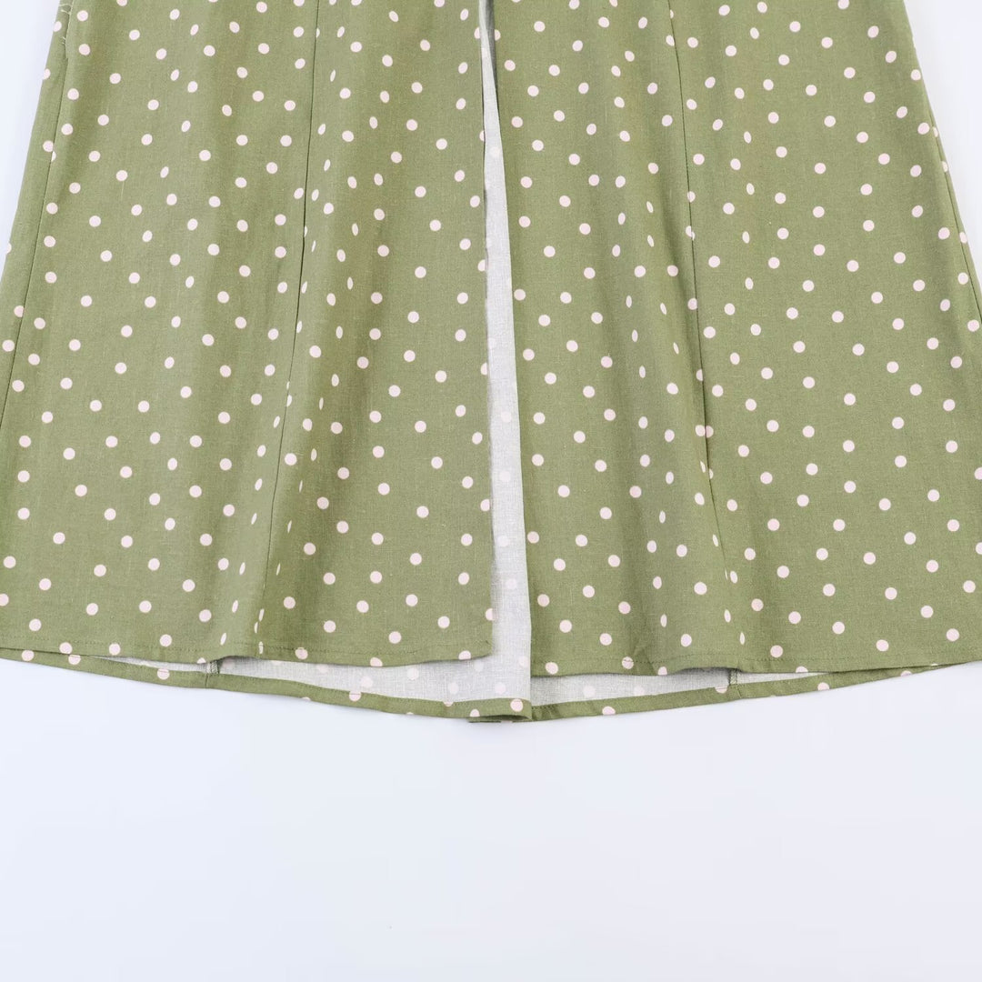Damen Vintage-inspiriertes Träger-Midikleid mit taillierter Schnittführung und durchgehender Knopfleiste Nord Taschen