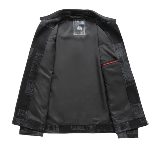 Herren Overshirt-Jacke im Hemdjackenstil mit grafischem Patchmuster und Reißverschluss Nord Taschen