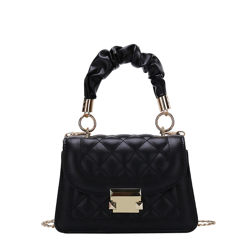 Damen elegante Kunstleder-Handtasche mit geflochtenem Tragegriff Nord Taschen