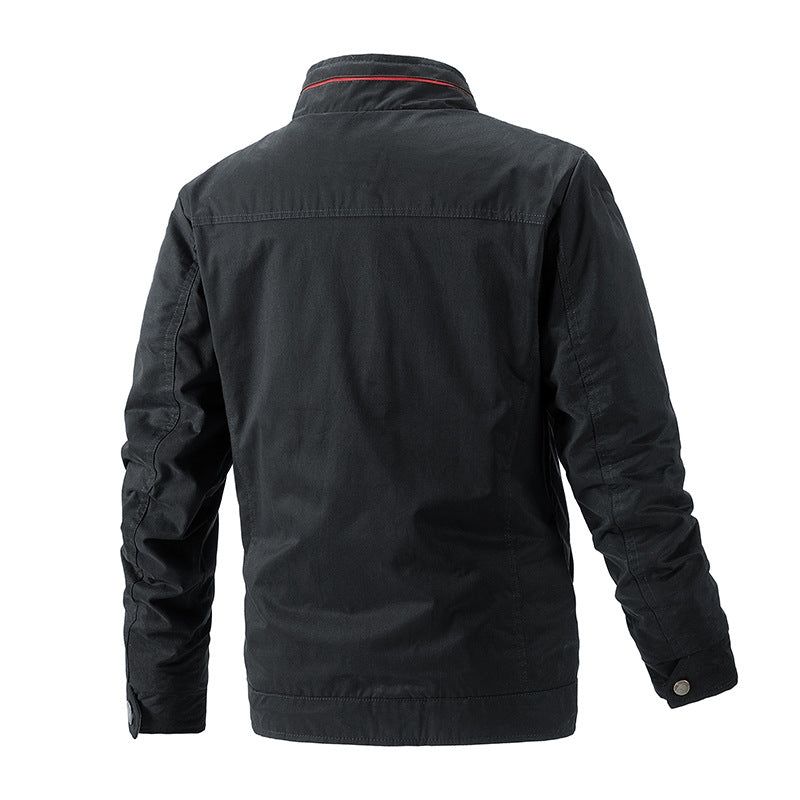 Herren Leichte wasserabweisende Zip-Jacke mit Stehkragen und kontrastiertem Futter Nord Taschen