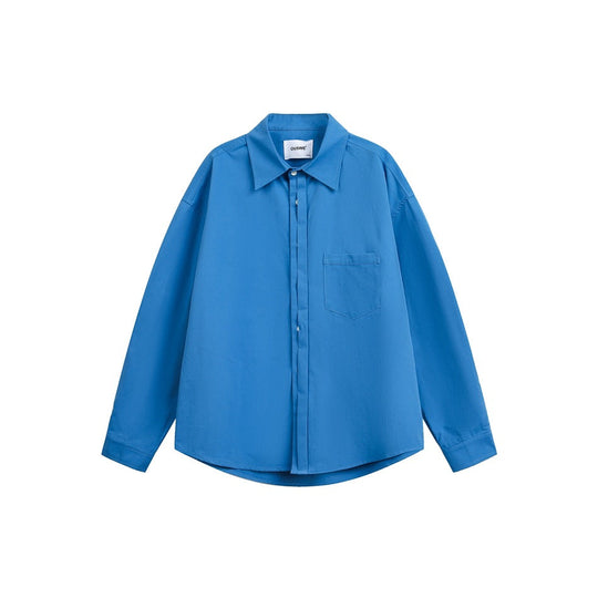 Damen Oversize‑Hemdbluse mit Brusttasche und verdeckter Knopfleiste Nord Taschen