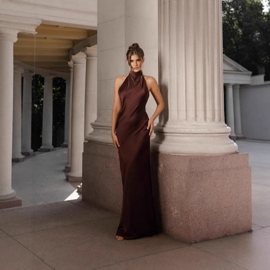 Damen Abendkleid mit elegantem Rückenausschnitt und fließendem Stoff - Vittorelli