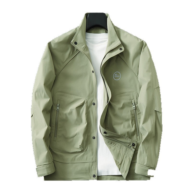 Herren Leichte technische Softshell-Übergangsjacke mit Stehkragen und verdeckter Reißverschlussleiste Nord Taschen